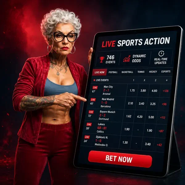Fighter analyzing sports betting odds on tablet at Live Sports Action Right Now