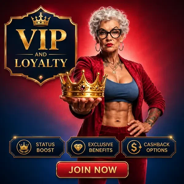 Elderly VIP champion presenting golden crown at Spingranny loyalty program hall