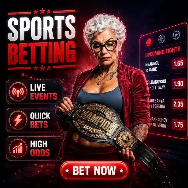 Elderly fighter analyzing sports betting odds at Spingranny Sports Betting arena